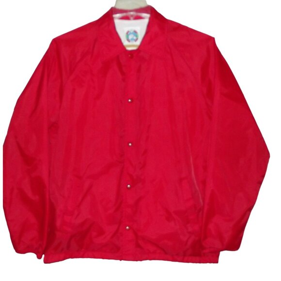 Weather Breakers Rain Jacket Womens Size Medium red nylon lined snap pockets vtg - Picture 1 of 10